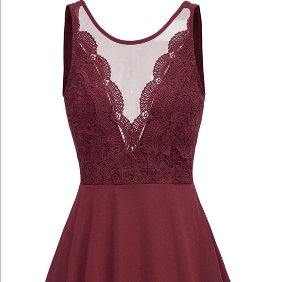 Maroon grace karin lace party dress - Picture 4 of 5